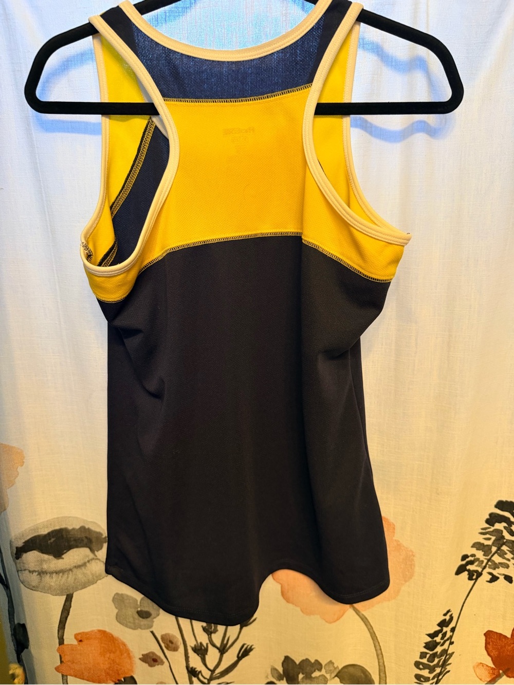Pro Edge Michigan Colorblock Tank Top in Navy and Yellow - Picture 4 of 7